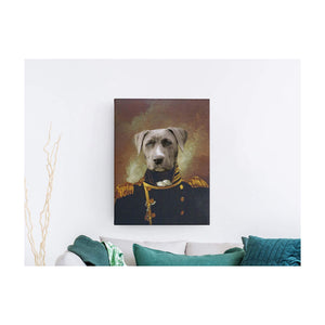 Der Admiral - Personalisiertes Haustierportrait auf Leinwand