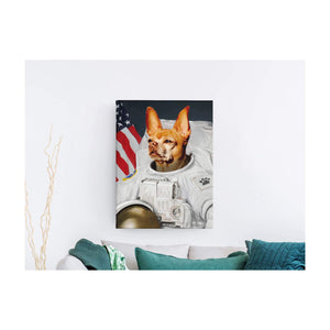Die Astronautin - Personalisiertes Haustierportrait auf Leinwand