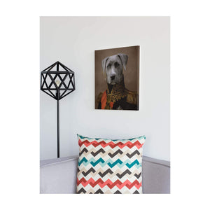 Der Major - Personalisiertes Haustierportrait auf Leinwand