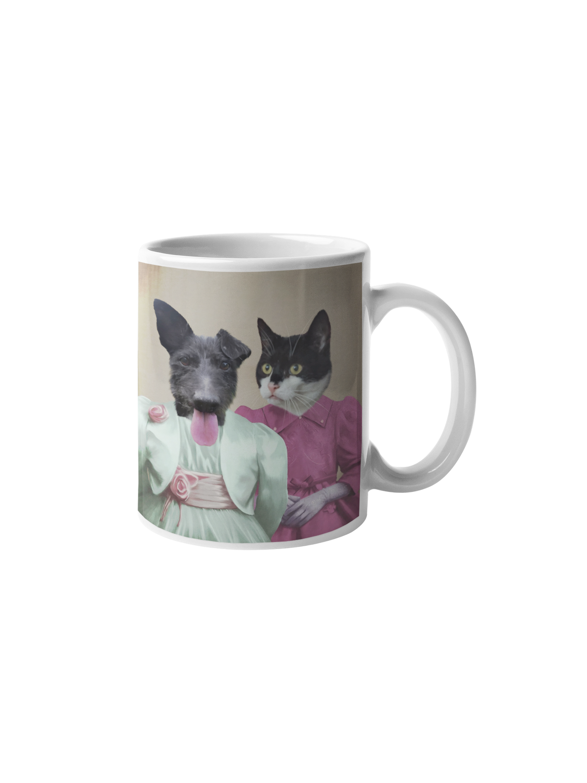 Die Schwestern - Personalisiertes Haustierportrait als Tasse