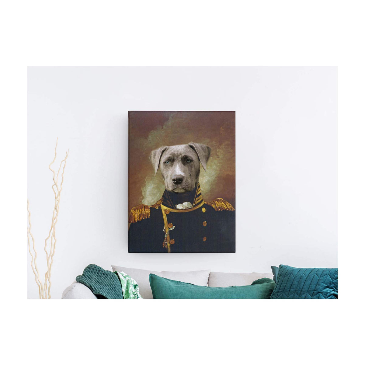 Der Admiral - Personalisiertes Haustierportrait auf Leinwand