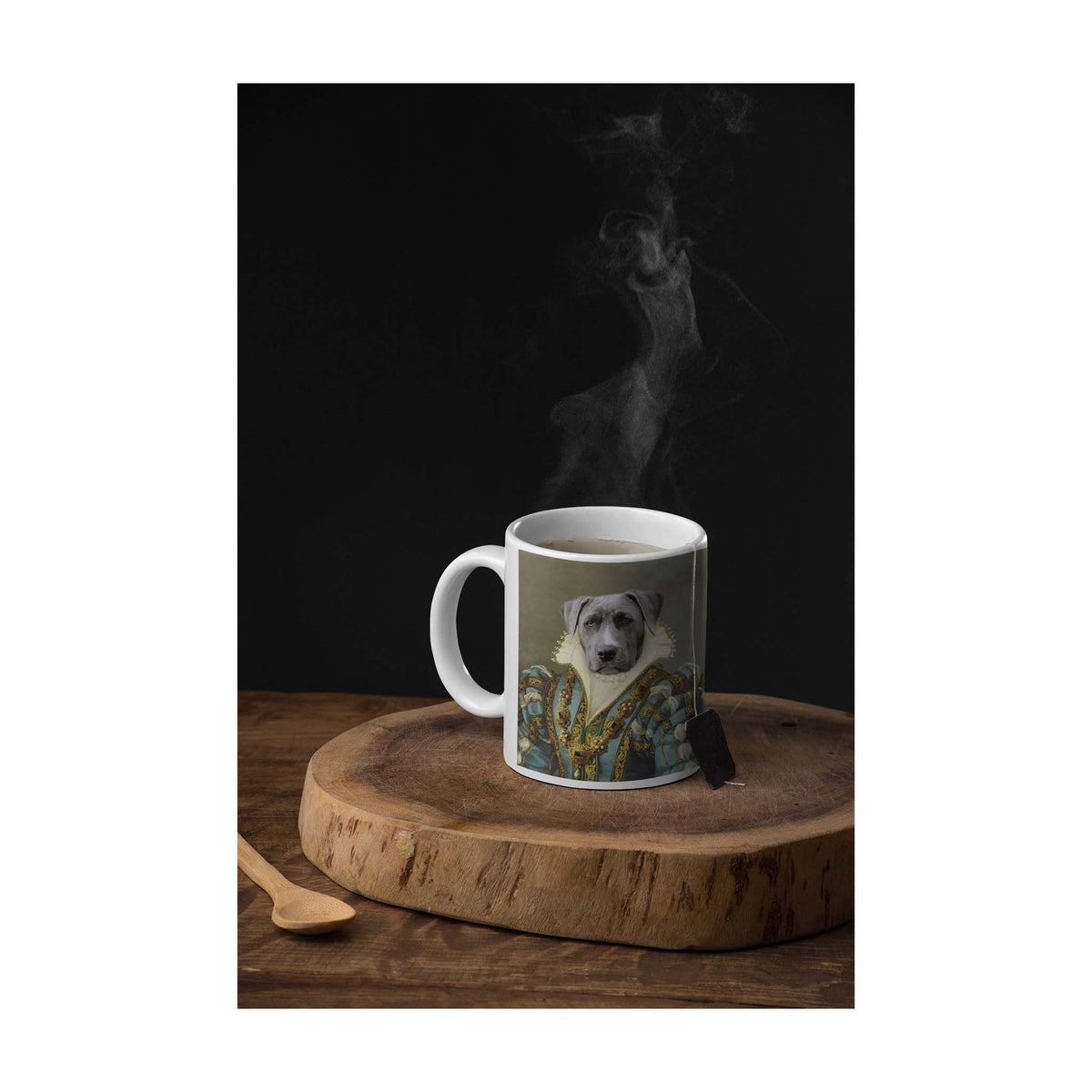 Die Saphirkönigin - Personalisiertes Haustierportrait als Tasse