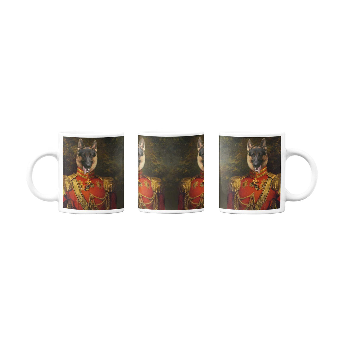 Der Leutnant - Personalisiertes Haustierportrait als Tasse