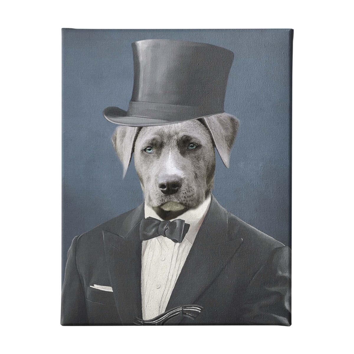 Der Gentleman - Personalisiertes Haustierportrait auf Leinwand