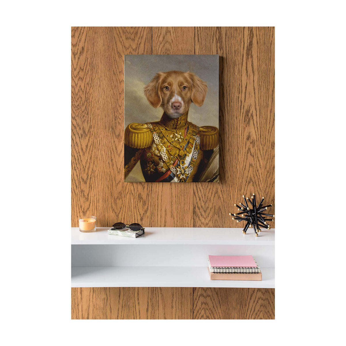 Der strahlende Held - Personalisiertes Haustierportrait auf Leinwand